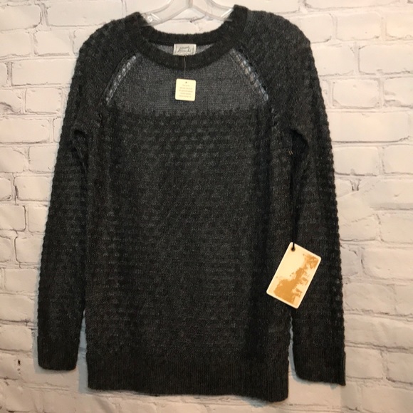 NWT Original Frenchi Gray Knit Sheer Wool Sweater - Picture 2 of 15